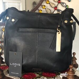 NEW w/o Tags Attached LODIS Leather Studded Detail Solange Crossbody